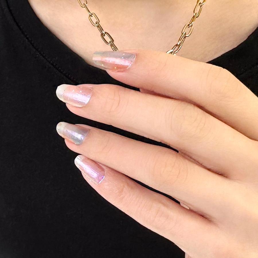 ネイルシール 貼るだけ 簡単 硬化なし シアー インココ マニキュア パールホワイト 柄 ペディ 貼るだけ ネイル セルフ INCOCO キラキラ | INCOCO | 11