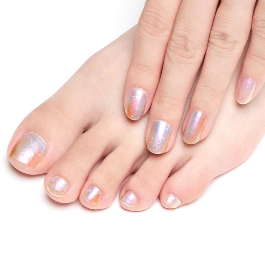 ネイルシール 貼るだけ 簡単 硬化なし シアー インココ マニキュア パールホワイト 柄 ペディ 貼るだけ ネイル セルフ INCOCO キラキラ | INCOCO | 13