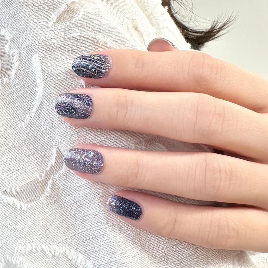 ネイルシール フット ラメ インココ フットネイル ネイビー シルバー 貼る ネイル ペディキュア ペディ INCOCO セルフ 簡単 貼るだけ 足 キラキラ | INCOCO | 14