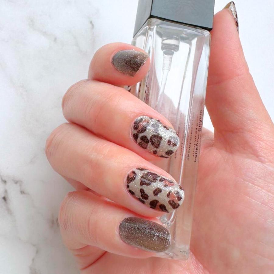 ネイルシール 貼るだけ 簡単 硬化不要 ネイル ヒョウ柄 インココ マニキュア ラメ ブラウン デザイン フット ネイル ペディ ネイル セルフ INCOCO 爆買 | INCOCO | 08