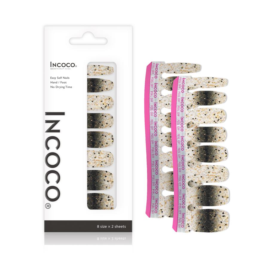 ネイルシール 貼るだけ 簡単 硬化不要 ネイル インココ マニキュア ラメ ゴールド 黒 デザイン フット ネイル ペディ ネイル おしゃれ INCOCO 爆買 | INCOCO | 04