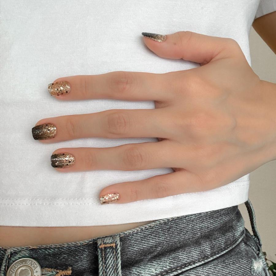 ネイルシール 貼るだけ 簡単 硬化不要 ネイル インココ マニキュア ラメ ゴールド 黒 デザイン フット ネイル ペディ ネイル おしゃれ INCOCO 爆買 | INCOCO | 08