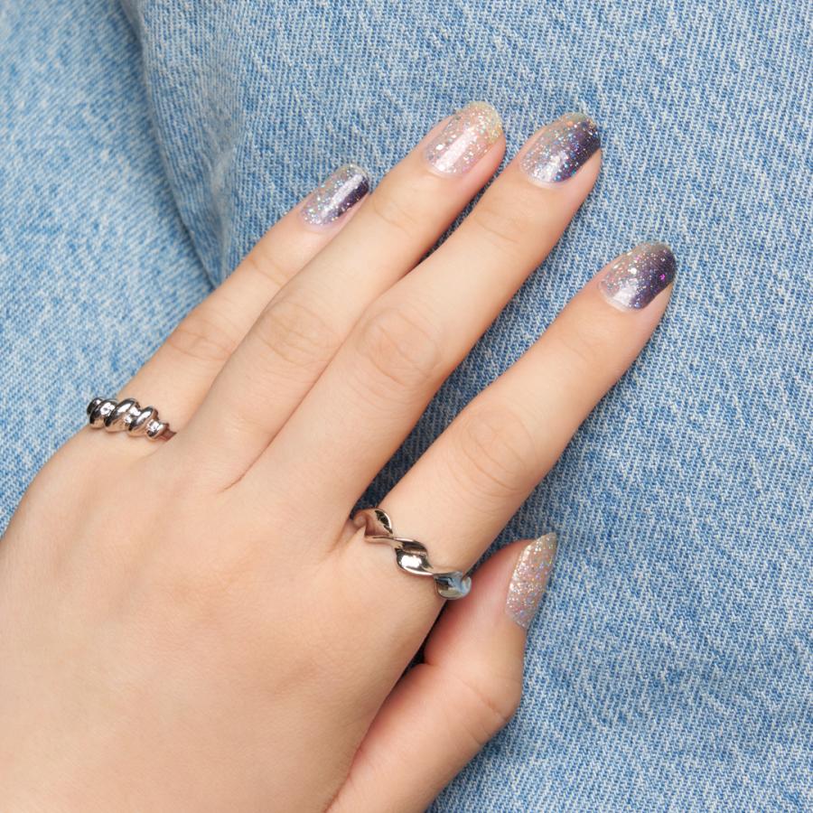 ネイルシール ジェルネイル風 硬化なし インココ 貼るだけ 簡単 マニキュア INCOCO シルバー ブルー マグネットネイル ペディキュア セルフ 足 キラキラ | INCOCO | 07