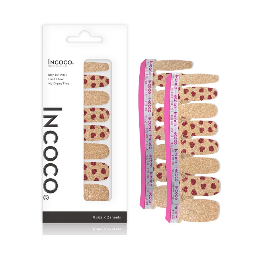 ネイルシール 貼るだけ インココ INCOCO ジェルネイル風 シール ゴールド ハート クリスマス 貼る ネイル ペディキュア セルフ 簡単 貼るだけ 足 キラキラ | INCOCO | 04