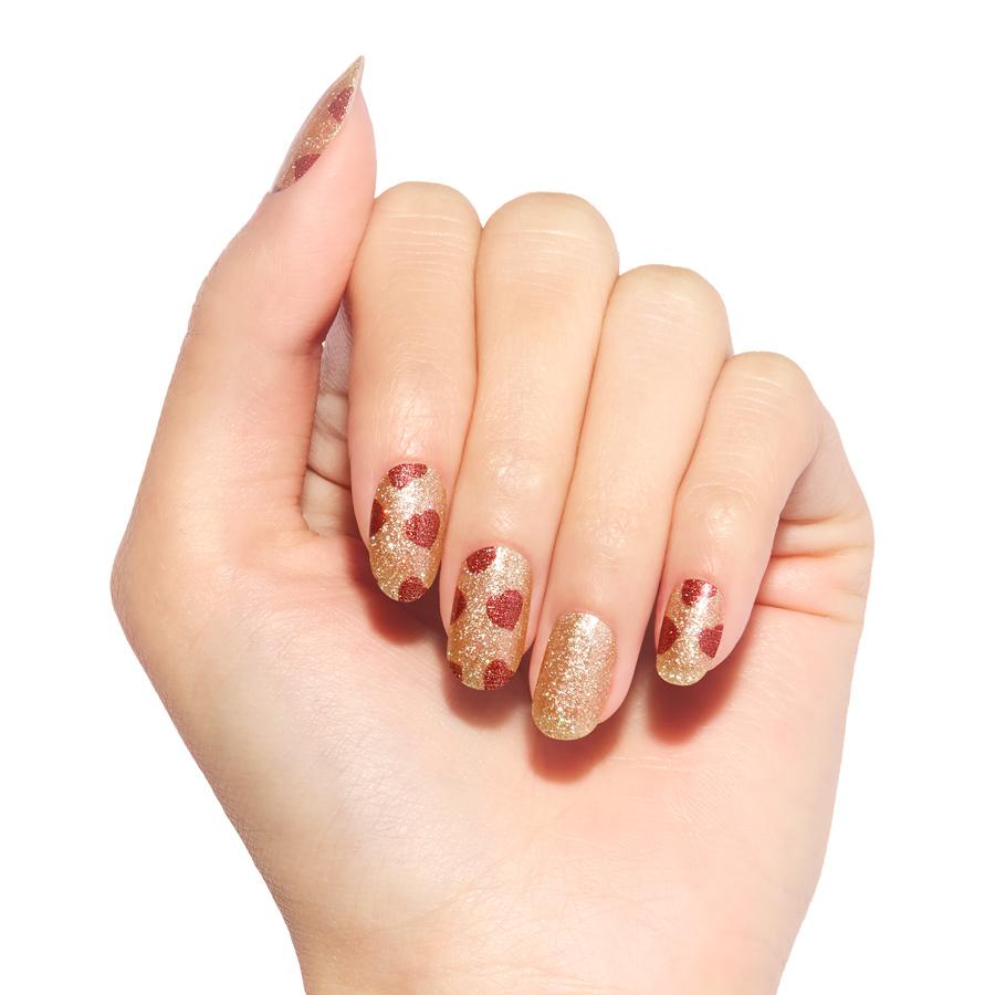 ネイルシール 貼るだけ インココ INCOCO ジェルネイル風 シール ゴールド ハート クリスマス 貼る ネイル ペディキュア セルフ 簡単 貼るだけ 足 キラキラ | INCOCO | 09