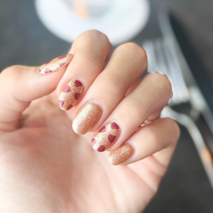 ネイルシール 貼るだけ インココ INCOCO ジェルネイル風 シール ゴールド ハート クリスマス 貼る ネイル ペディキュア セルフ 簡単 貼るだけ 足 キラキラ | INCOCO | 08