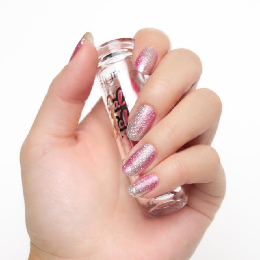 ネイルシール 貼るだけ ジェルネイル風  マグネット風 インココ INCOCO シール ピンク シルバー 貼る ネイル ペディキュア セルフ 簡単 足 | INCOCO | 07