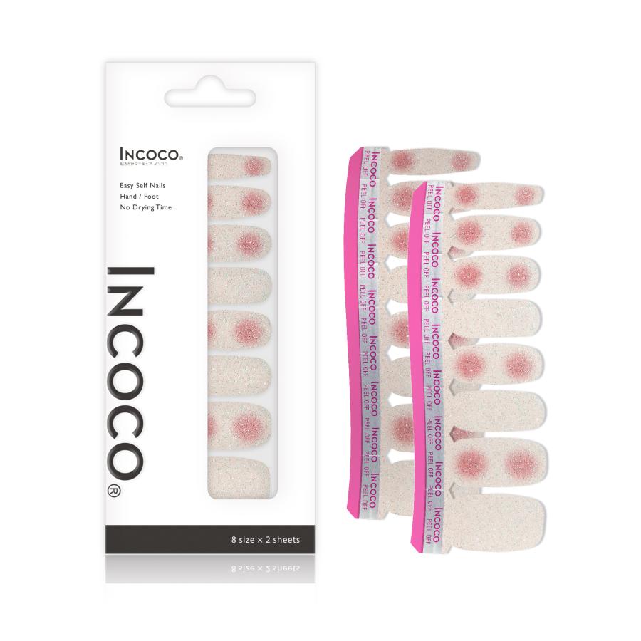 ネイルシール 貼るだけ ジェル風 マグネット風 インココ マニキュア ピンク ホワイト INCOCO シール 貼る ネイル ペディキュア セルフ 簡単 足 | INCOCO | 04