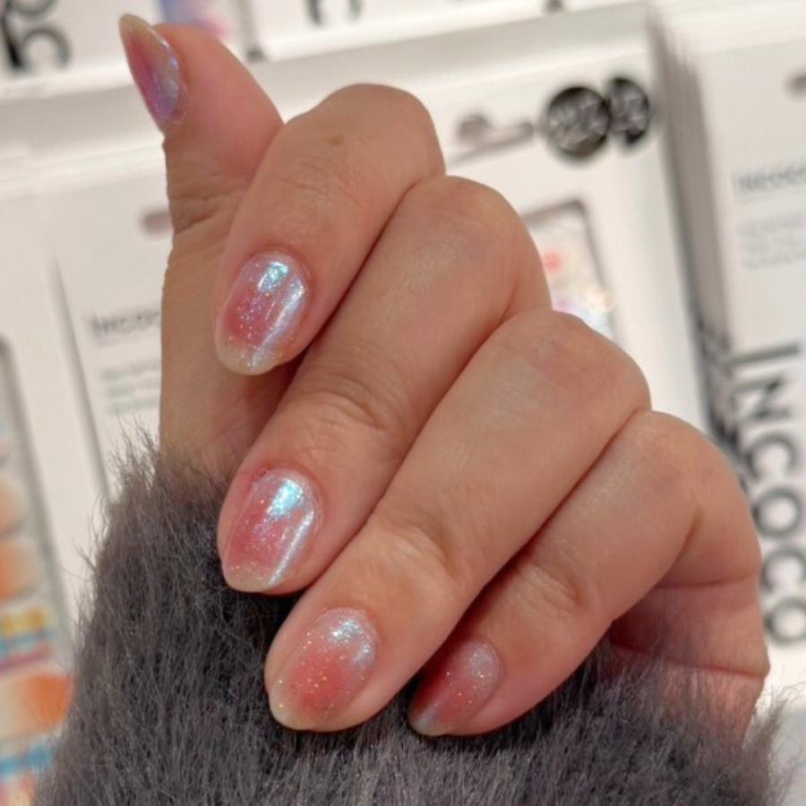 ネイルシール 貼るだけ ジェル風 マグネット風 インココ マニキュア ピンク ホワイト INCOCO シール 貼る ネイル ペディキュア セルフ 簡単 足 | INCOCO | 07