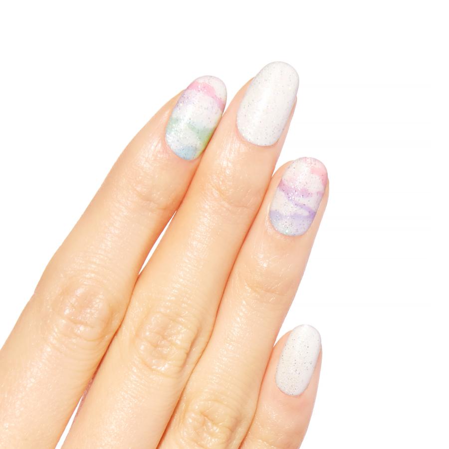 ネイルシール 貼るだけ ジェルネイル風 インココ INCOCO シール ホワイト ピンク 貼る ネイル セルフネイル ペディキュア セルフ 簡単 足 キラキラ | INCOCO | 06