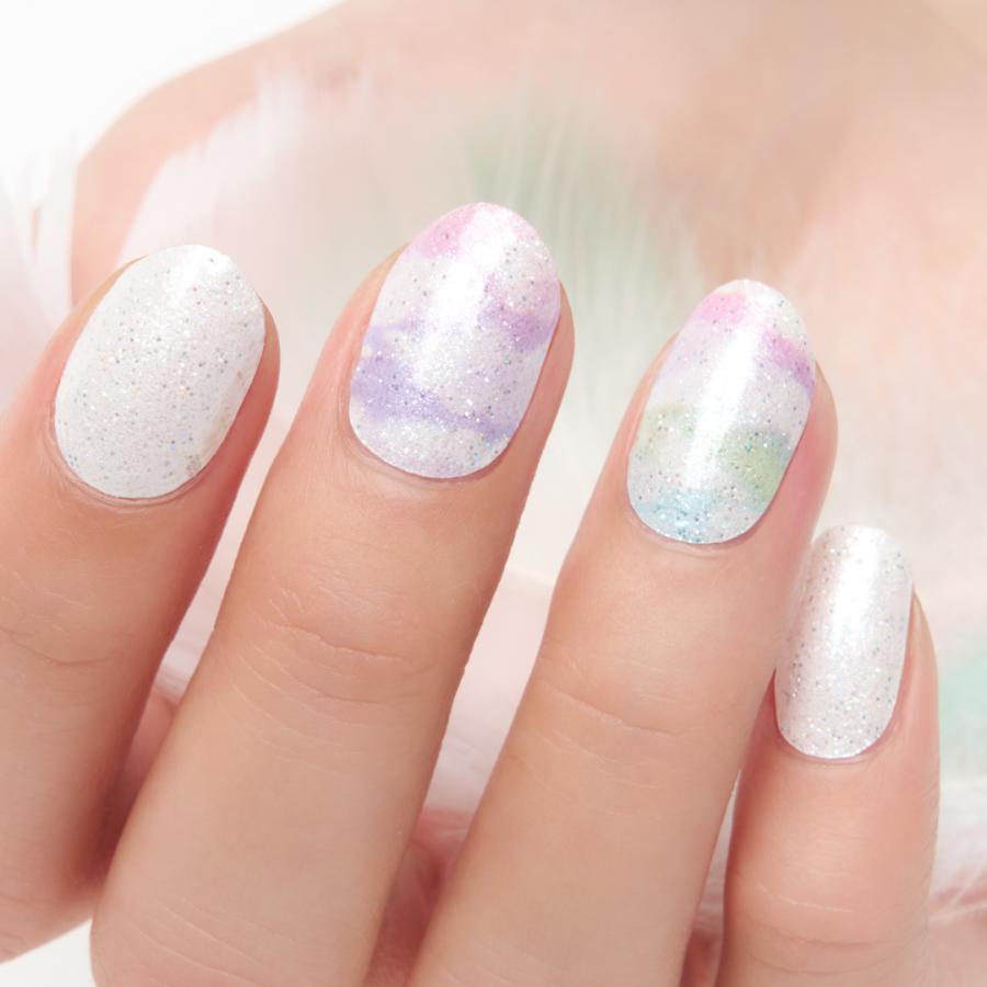 ネイルシール 貼るだけ ジェルネイル風 インココ INCOCO シール ホワイト ピンク 貼る ネイル セルフネイル ペディキュア セルフ 簡単 足 キラキラ | INCOCO | 07