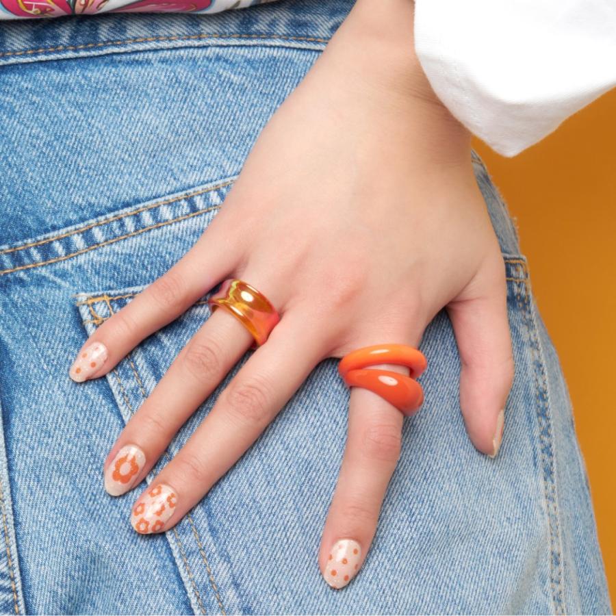 ネイルシール 花 貼るだけ ジェル風 インココ マニキュア ベージュ オレンジ INCOCO シール 貼る ネイル ペディキュア セルフ 簡単 足 | INCOCO | 05