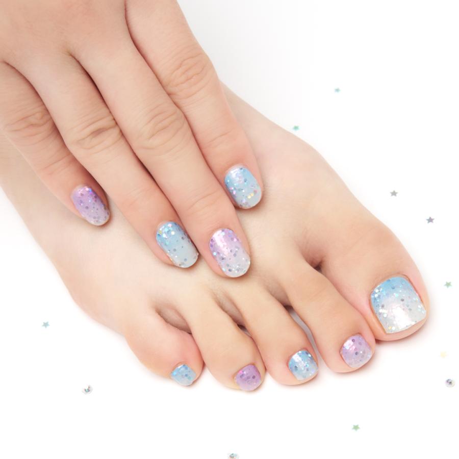 ネイルシール 貼るだけ ジェル風  インココ マニキュア ホワイト ブルー パープル INCOCO シール 貼る ネイル ペディキュア セルフ 簡単 足 | INCOCO | 05