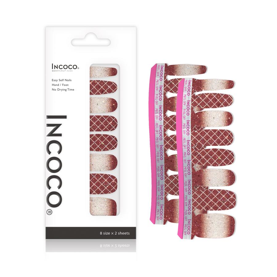 ネイルシール 貼るだけ インココ INCOCO ジェルネイル風 シール レッド シルバー クリスマス 貼る ネイル ペディキュア セルフ 簡単 足 爆買 | INCOCO | 04