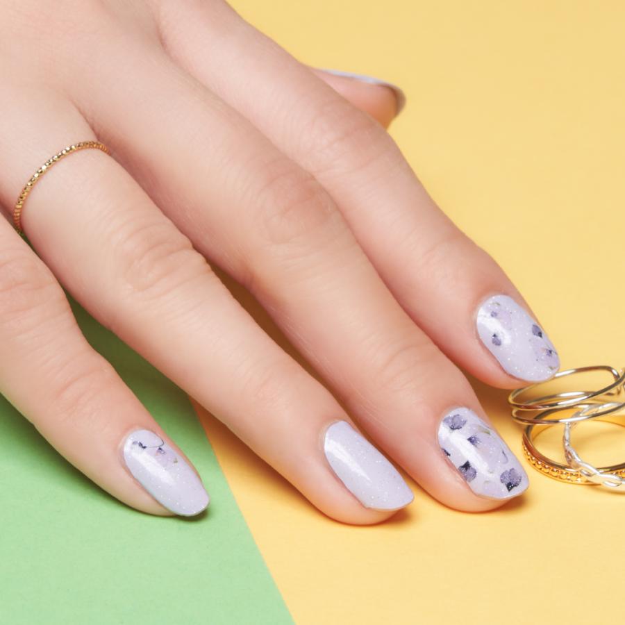 ネイルシール 貼るだけ 簡単 インココ 花 マニキュア パープル フット 貼る ネイル ペディキュア セルフ 簡単 貼るだけ 足 キラキラ フラワー | INCOCO | 12