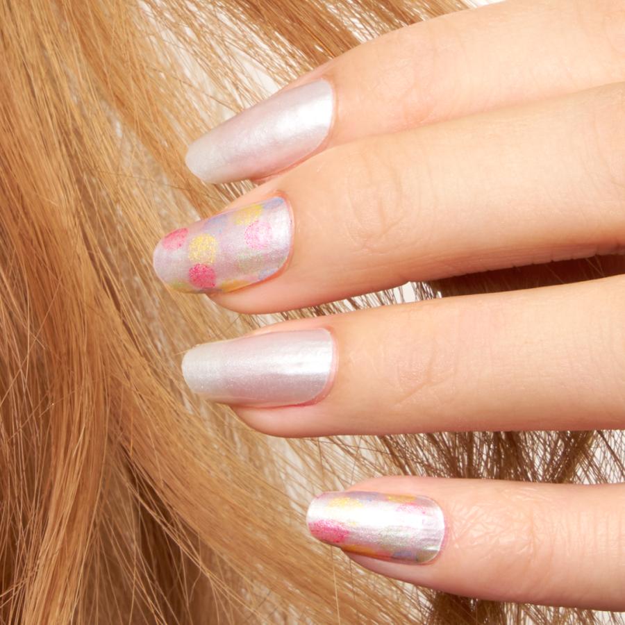 ネイルシール フット 貼るだけ 簡単 硬化なし インココ パステル マニキュア パールホワイト 柄 ペディ 貼るだけ ネイル セルフ INCOCO キラキラ | INCOCO | 05