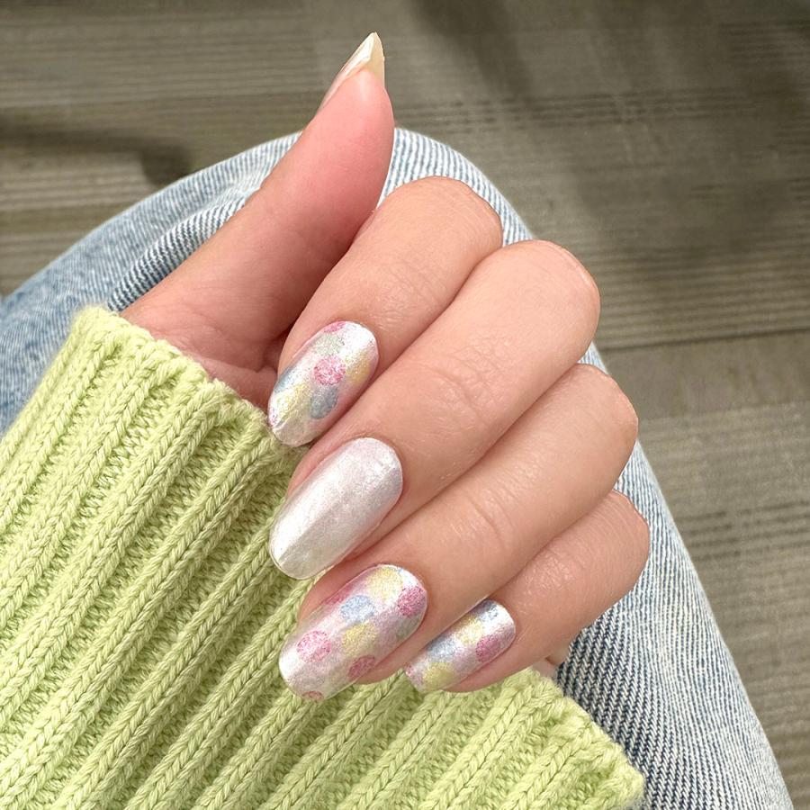 ネイルシール フット 貼るだけ 簡単 硬化なし インココ パステル マニキュア パールホワイト 柄 ペディ 貼るだけ ネイル セルフ INCOCO キラキラ | INCOCO | 06