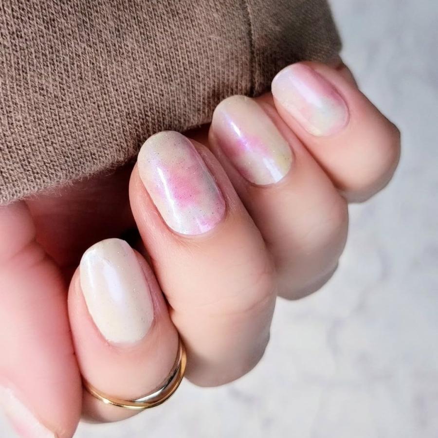 ネイルシール 貼るだけ 簡単 硬化なし インココ マニキュア 白 ピンク タイダイ 柄 ペディ 貼るだけ ネイル セルフ INCOCO キラキラ | INCOCO | 05