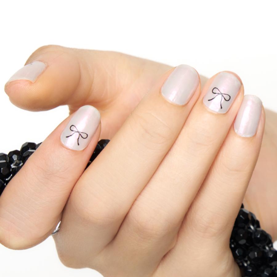 ネイルシール 貼るだけ 簡単 インココ INCOCO ジェルネイル風 シール リボン ホワイト 貼る ネイル ペディキュア セルフ 簡単 貼るだけ 足 キラキラ | INCOCO | 06