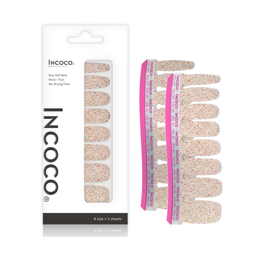ネイルシール ジェルネイル風 硬化なし インココ 貼るだけ 簡単 INCOCO マニキュア ゴールド 貼る ネイル ペディキュア セルフ 足 キラキラ | INCOCO | 08