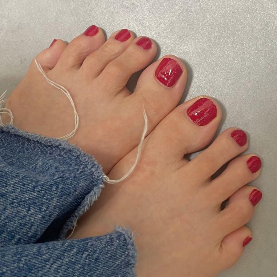 ネイルシール ジェルネイル風 硬化なし インココ 貼るだけ 簡単 ネイル マニキュア 赤 ペディキュア 速乾 INCOCO セルフ 足 キラキラ ポイント消化　 | INCOCO | 06