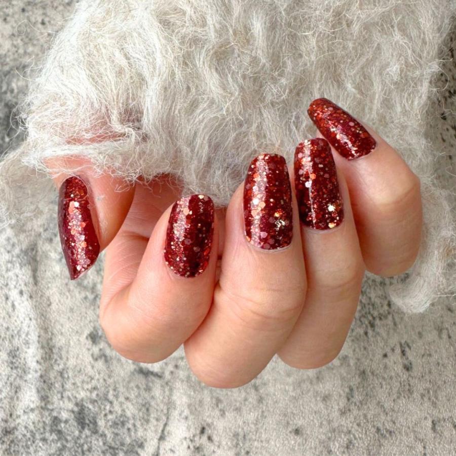 ネイルシール 貼るだけ フット ネイル 硬化不要 インココ ラメ マニキュア 赤 簡単 グリッター ネイル ペディ ネイル セルフ INCOCO キラキラ 爆買 | INCOCO | 09