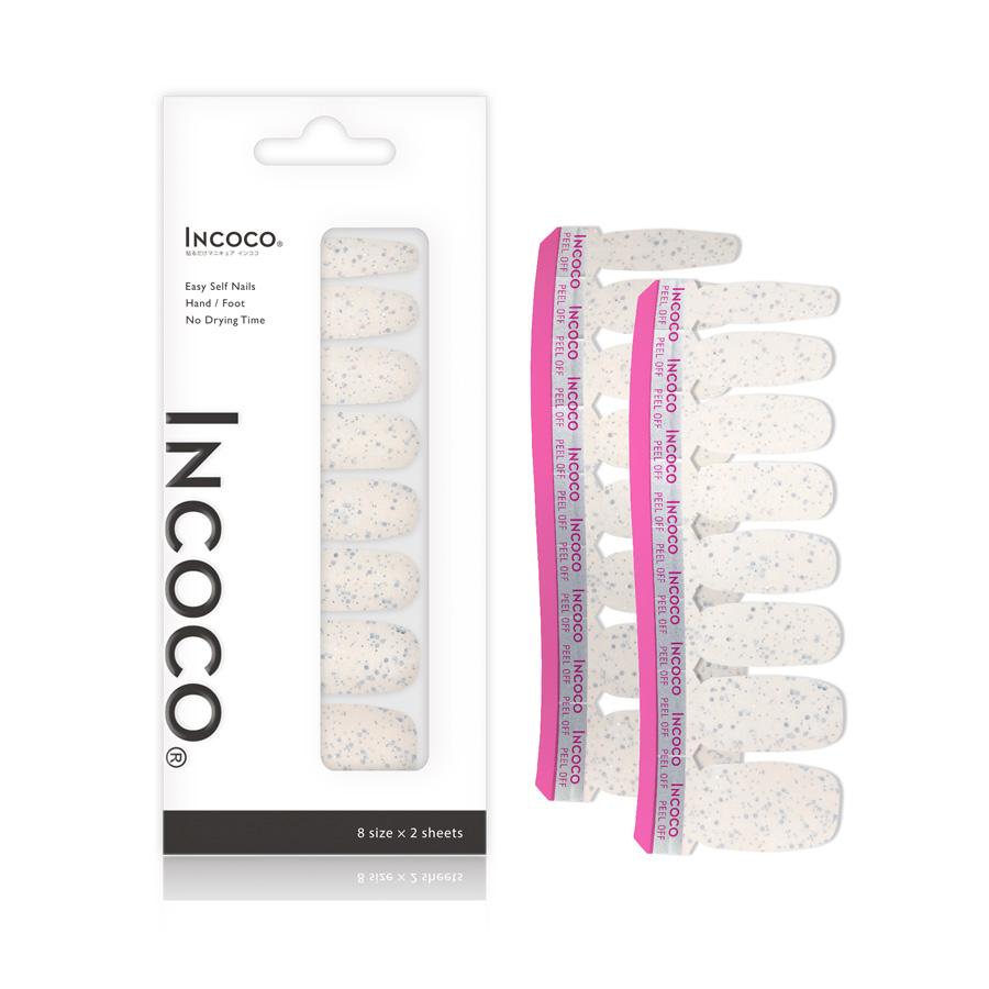 ネイルシール 貼るだけ インココ INCOCO ジェルネイル風 シール ホワイト シルバー クリスマス 貼る ネイル ペディキュア セルフ 簡単 貼るだけ 足 キラキラ | INCOCO | 04