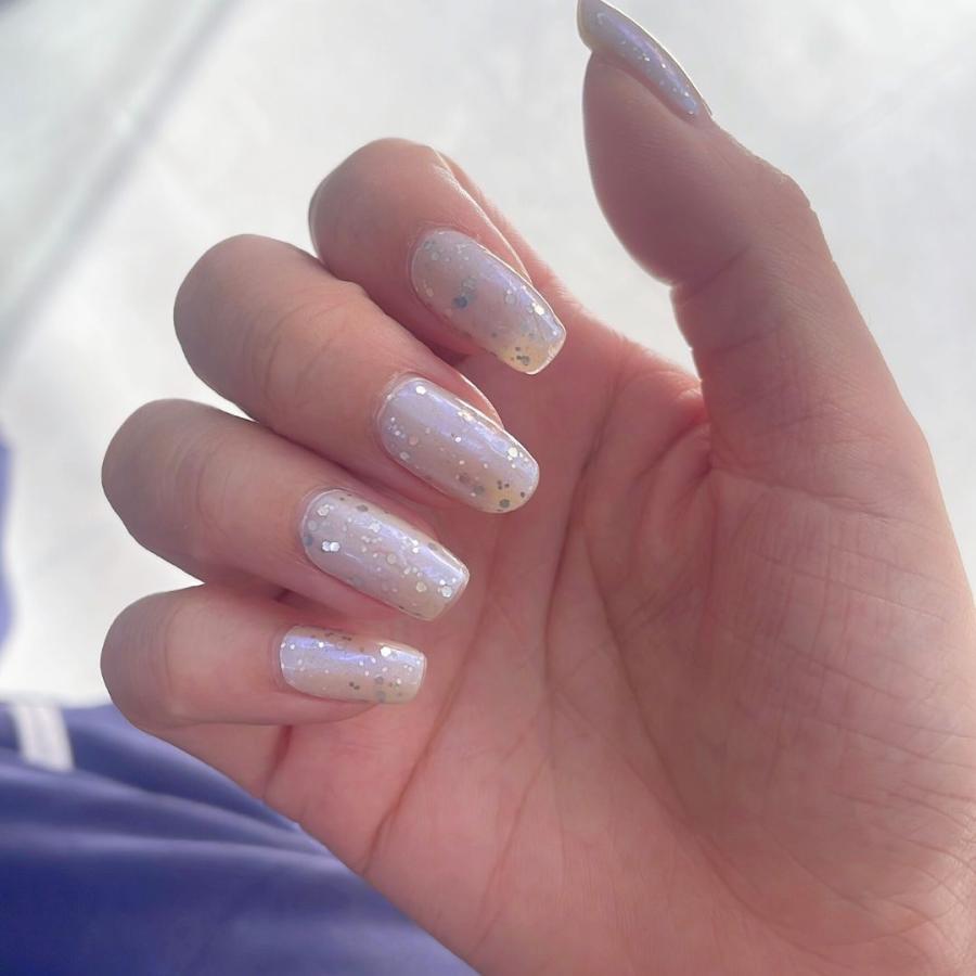 ネイルシール 貼るだけ インココ INCOCO ジェルネイル風 シール ホワイト シルバー クリスマス 貼る ネイル ペディキュア セルフ 簡単 貼るだけ 足 キラキラ | INCOCO | 06