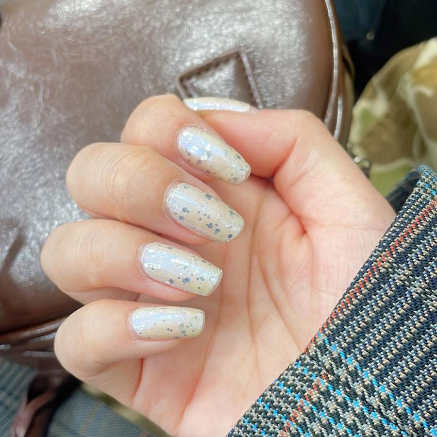 ネイルシール 貼るだけ インココ INCOCO ジェルネイル風 シール ホワイト シルバー クリスマス 貼る ネイル ペディキュア セルフ 簡単 貼るだけ 足 キラキラ | INCOCO | 07