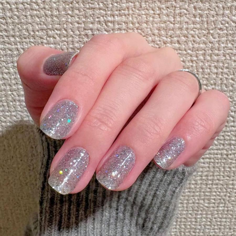 ネイルシール 貼るだけ 簡単 インココ INCOCO ジェルネイル風 シール ラメ ブルー 貼る ネイル ペディキュア セルフ 簡単 貼るだけ 足 キラキラ | INCOCO | 06