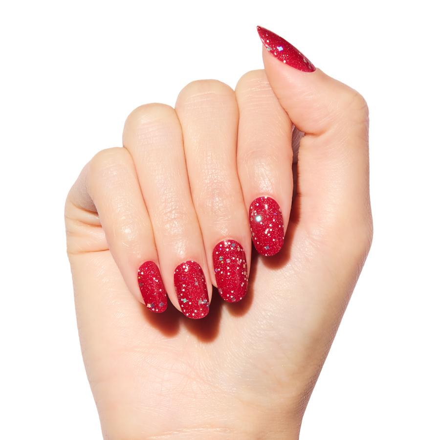 ネイルシール 貼るだけ インココ INCOCO ジェルネイル風 シール レッド ラメ クリスマス 貼る ネイル ペディキュア セルフ 簡単 貼るだけ 足 キラキラ | INCOCO | 09