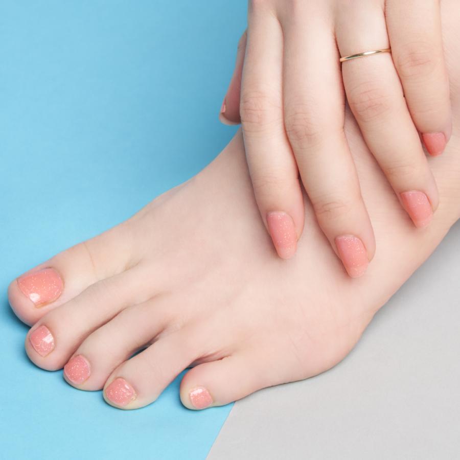 ネイルシール 貼るだけ 簡単 インココ  ラメ 単色 マニキュア ピンク シンプル 貼る ネイル ペディキュア INCOCO セルフ 簡単 貼るだけ 足 キラキラ | INCOCO | 05