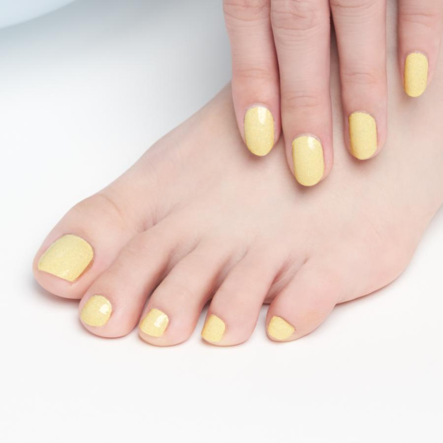 ネイルシール 貼るだけ 簡単 インココ マニキュア イエロー フット 貼る ネイル ペディキュア セルフ 簡単 貼るだけ 足 キラキラ | INCOCO | 12