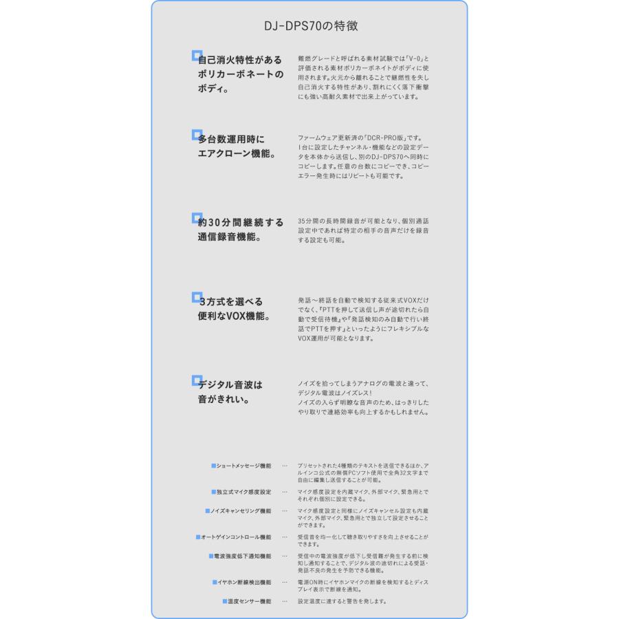 DJ-DPS70E 6台セット デジタル簡易無線機 登録局 (82ch増波) / 免許不要 5W 長距離 【テレワーク】 DJ-DPS70EKA DJ-DPS70EYA