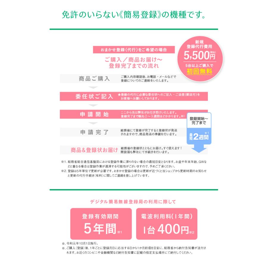 DJ-DPS70E 6台セット デジタル簡易無線機 登録局 (82ch増波) / 免許不要 5W 長距離 【テレワーク】 DJ-DPS70EKA DJ-DPS70EYA