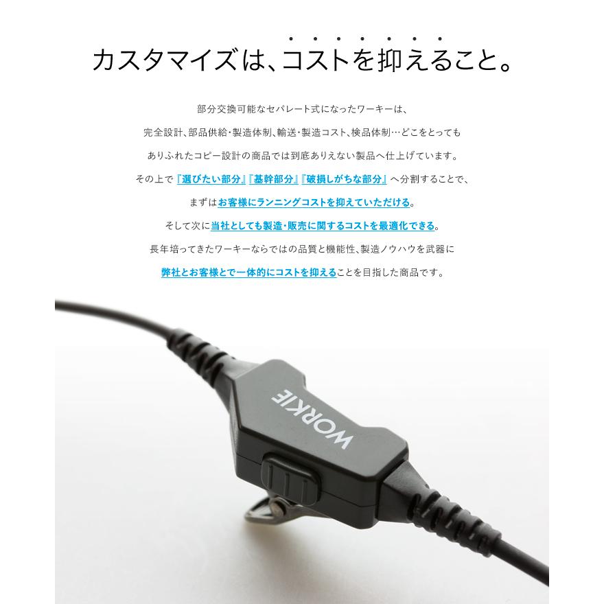 アルインコ用 ワーキー イヤホンマイク セパレート 1本分セット (PTT