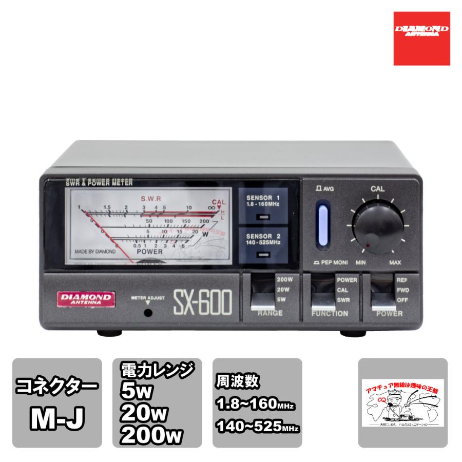 SX-600 ダイヤモンド 通過形SWR・パワー計 1.8〜525MHz・2センサー内蔵 351MHz帯(デジタル簡易無線)測定可能 | 第一電波工業