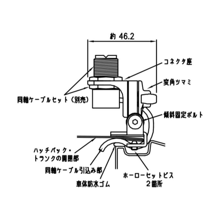 RS-020B ブラック コメット 超小型トランク・ハッチバック基台　角度調整機構付 | COMET（無線） | 03