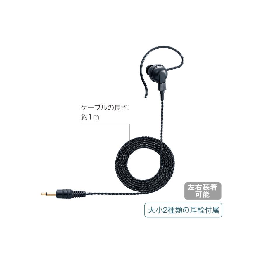 SP-16BW ブラック アイコム トランシーバー用耳かけイヤホン 3.5φストレートプラグ ケーブル長 1m | ICOM | 02