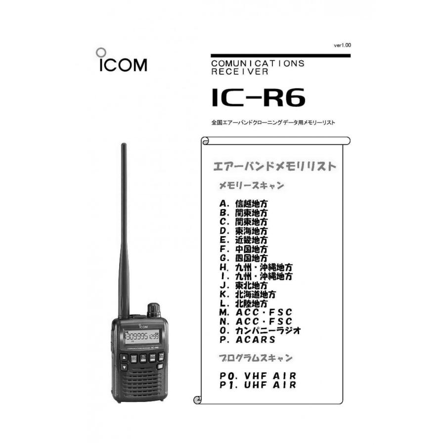 IC-R6 エアーバンドスペシャルVol.2 アイコム 広帯域ハンディレシーバー 送料無料 | ICOM | 01