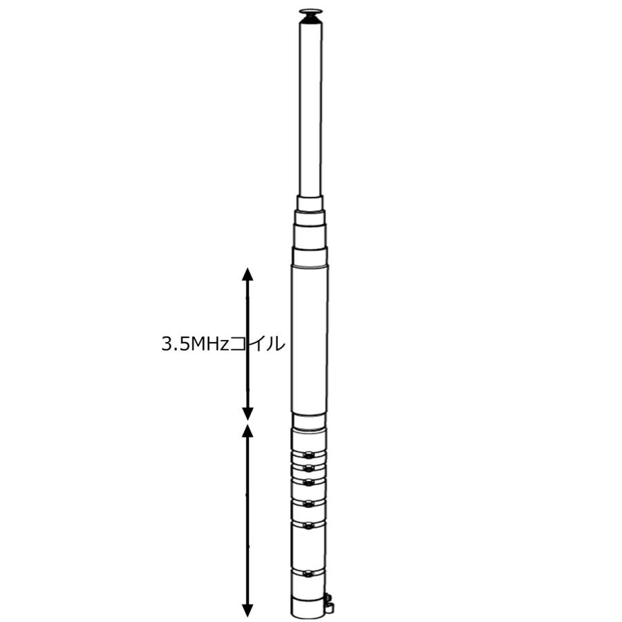 HFJ-350M 新バージョン コメット HF〜50MHz帯9バンドベースローディングタイプロッドアンテナ | COMET（無線） | 05