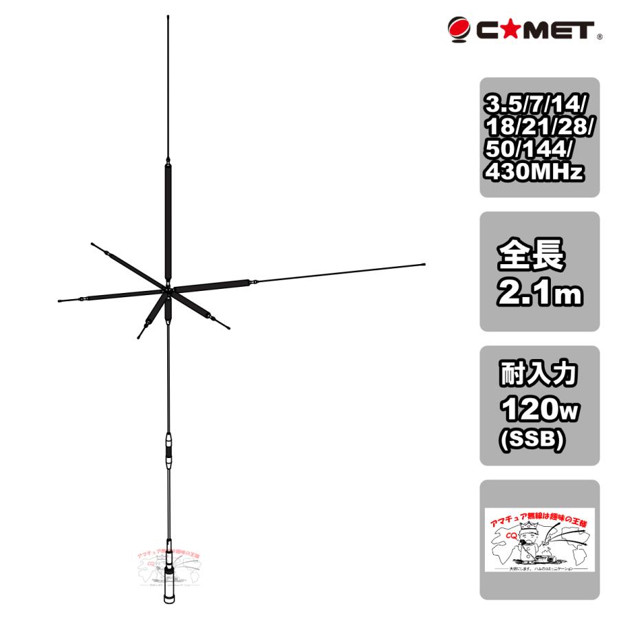 UHV-9 コメット HF,50MHz,144MHz,430MHz帯9バンドアンテナ ラジアルキットなし | COMET（無線）