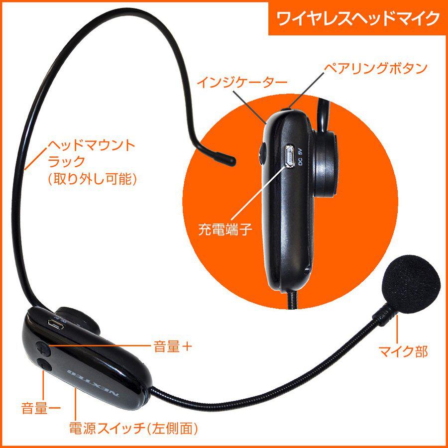 NX-BV20WP(W) NEXTEC ワイヤレスポータブル拡声器 大音量最大18W レジや窓口等での飛沫感染予防に |  | 06