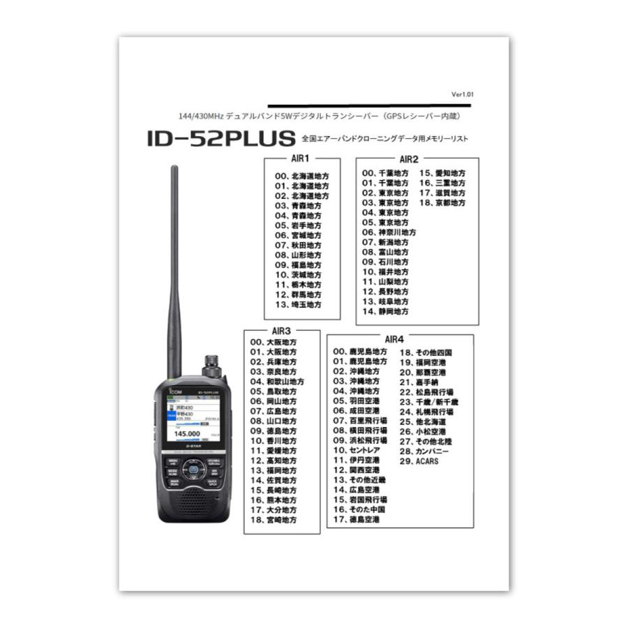 アマチュア無線 ID-52PLUS エアーバンドスペシャル＆受信改造済 144/430MHz デュアルバンド5Wデジタルトランシーバー | ICOM | 01