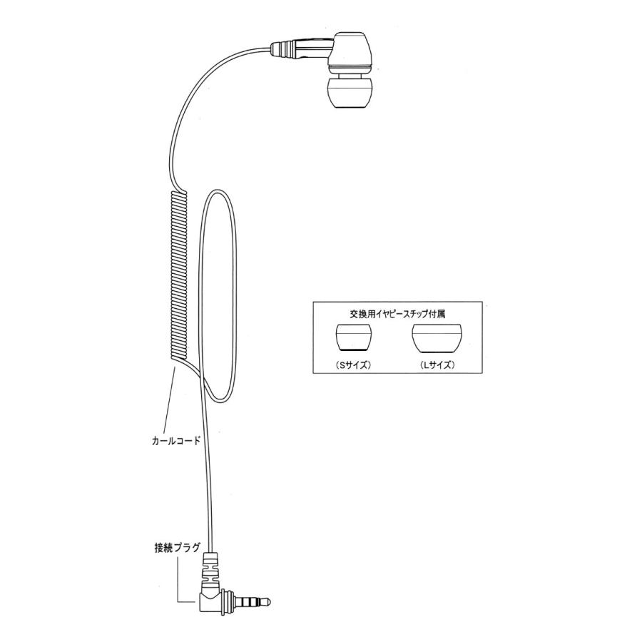 EP501IEF-L3.5(C50G) STR業務用通信機 イヤピース インイヤーフィット型 カールコード グレー | 八重洲無線 | 03