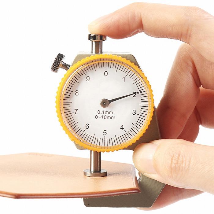 シックネスゲージ 厚み測定 ゲージ アナログ 革厚 金属板 フィルム ワイヤー幅　生地 厚み ダイヤル式　レザークラフト 0.1mm | 