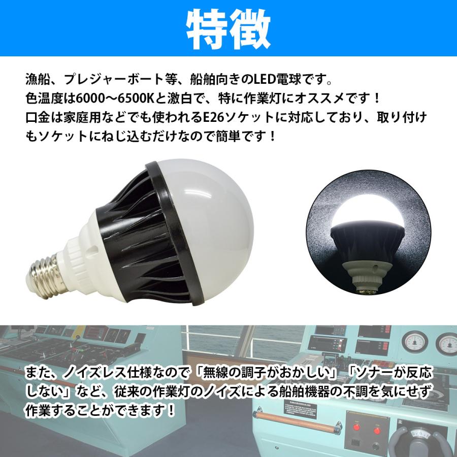 12v 24V 兼用 ノイズレス LED 電球 20W 無極性 2400LM 2400ルーメン