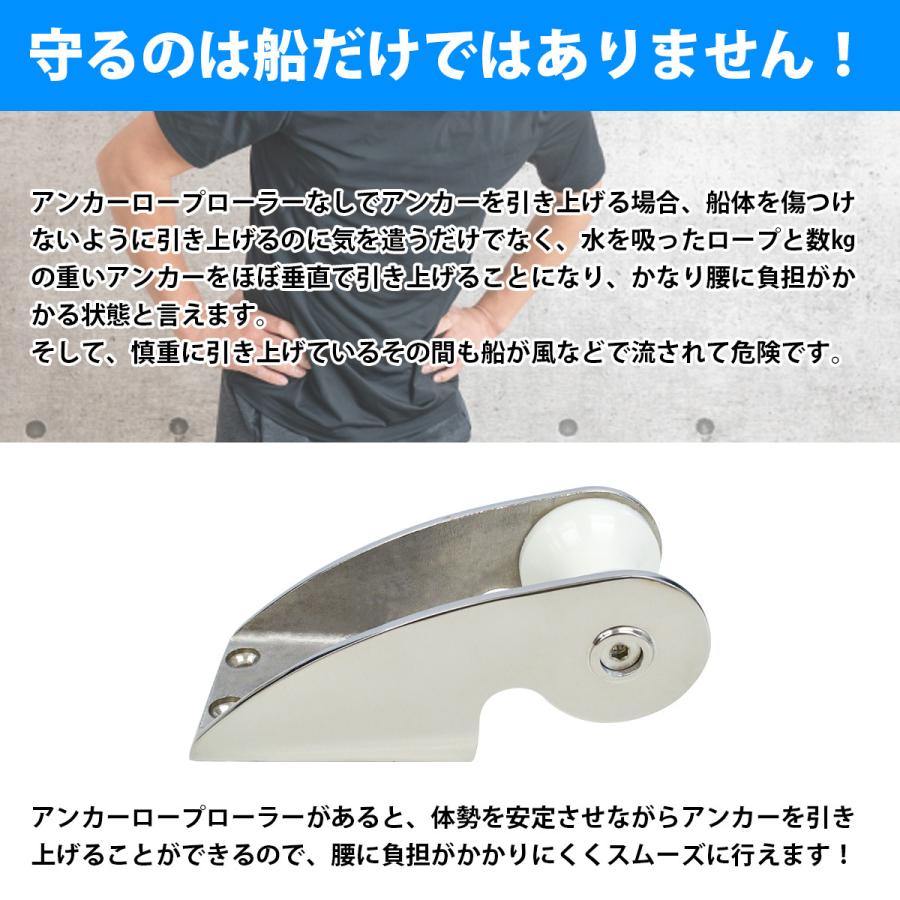 アンカーロープ ローラー バウ ステンレス SUS316 船に傷を付けず 