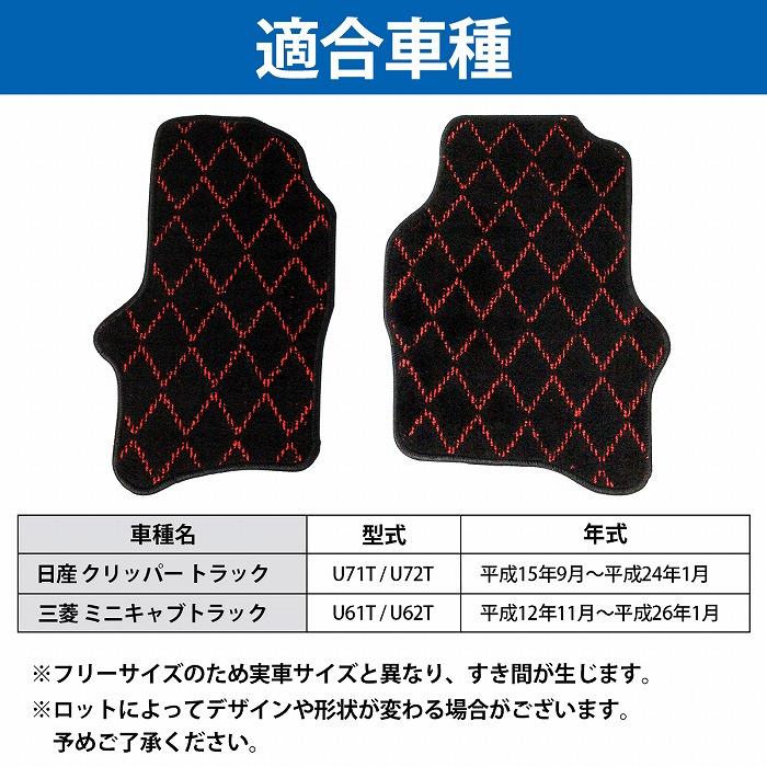 ミニキャブ タウンボックス クリッパー U61 U62 U71 U72 フロント左右足マットラバーマット  ゴムマット フロアマット ミツビシ純正部品 日産（NISSAN） 専用設計 クリッパー U71T U72T (H15.9〜) 運転席