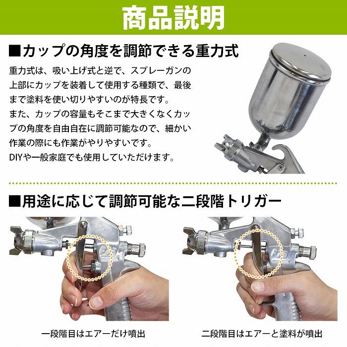 口径 1.0mm】 重力式 塗装ガン エアースプレーガン 400cc 400ml 口径 1.0mm】 重力式 塗装ガン エアースプレーガン 400cc 400ml